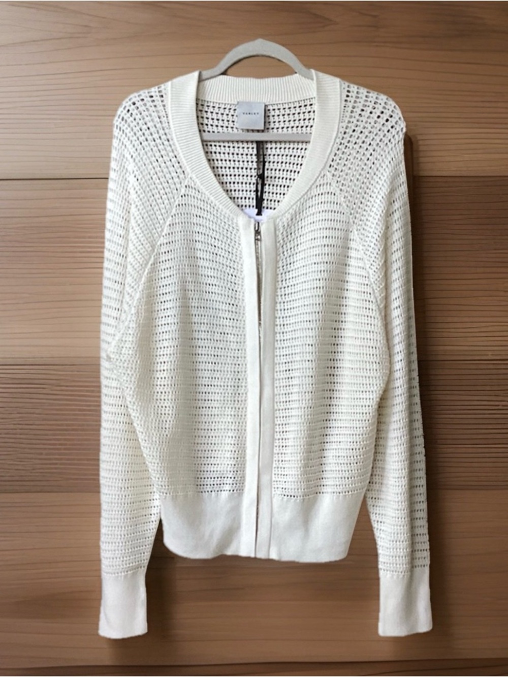NWT VARLEY Cameron Open Knit Sweater Egret Large